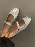 Silver Half Flat Sandals Women's Summer Mules Sandals