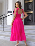 Pink Whimsy Spotted Tulle Evening Dress