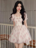 Pearl Accents Blush Rose Garden Party Dress