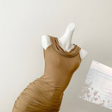 Dune Phantom Wasteland Style Swing Collar Slit Hip Long Dress