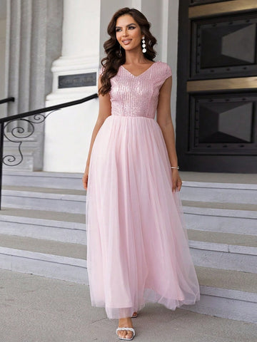 Pink Shimmer Tulle Radiance Redefined Dress