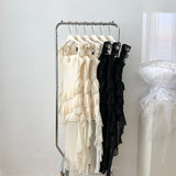 Champagne Asymmetrical Hem Floral Ruffle Dress