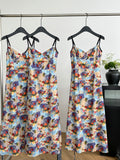 Spaghetti Strap Floral Print Midi Dress