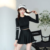 Two-Piece Sports Swimsuit Long-Sleeved Slimming Dress