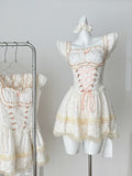 Floral Print Sweet Corset Princess Mini Dress