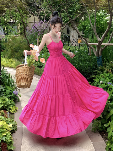 Cheerful Garden Soiree Pink Maxi Dress