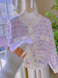 Knit Pockets Vintage-Style Buttons Pastel Cardigan