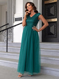 Green Sequin Mesh Overlay Party Dress