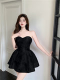 French tube top dress temperament fried street fluffy skirt