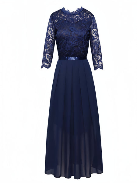 A Line Half Sleeve Green Lace  Maix Party Dress