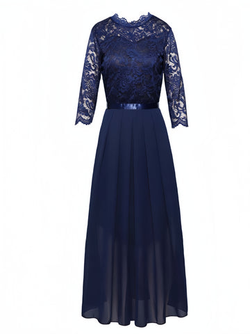 A Line Half Sleeve Green Lace  Maix Party Dress