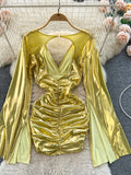 Luxe Liquid Gold Evening Dress