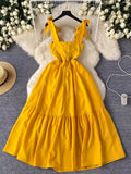 Vibrant Yellow Summer Bow Dress