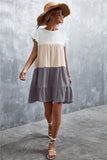 contrast stitching big swing dress