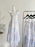 Purple Tie Dye Spaghetti Strap Maxi Dress