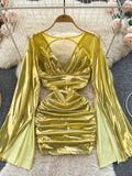 Luxe Liquid Gold Evening Dress