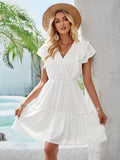 Breezy White Casual Lace Day Dress