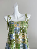 Glamorous Green Sequin Tie - Straps Mini Dress