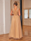 Golden Ebullience Tulle Evening Dress