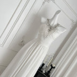 Crystal Embellishments White Sleeveless Maxi Dress