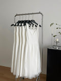 Classic White Flowing Satin Dress