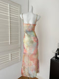 Floral Bohemian Vibe Tie Dye Maxi Dress