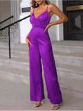 Ruby Red Silk Evening Jumpsuit