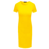 Short Sleeve Scoop Summer Bodycon Dress