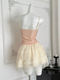 Pink Bow Lace Fairycore Aesthetic Corset Dress