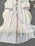 White Reimagination of Vintage Charm Robe