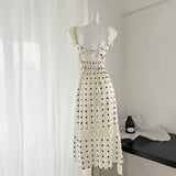 Romantic Lace Polka Dot Long Dress