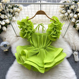 Pink Pleated Paradise Stunning Ruffle Mini Dress