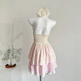 Tiered Ruffles Pink Short Mini Summer Dress