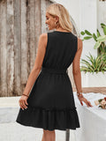 Elegant Lace V-Neckline Black Dress