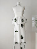 Puffy Tulle Skirt White Spaghetti Strap Dress