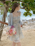 Light Blue Cardigan and Dress Set