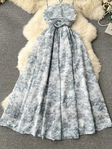 Floral Halter-Neck Summer Dress