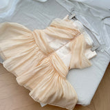 Bows Glamorous Peach Strapless Mini Dress