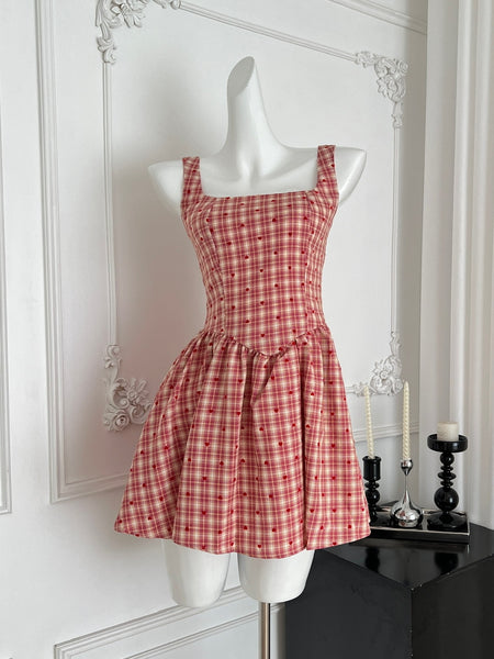 Charming Red Square Neck Mini Dress