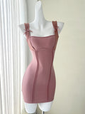Bow Shoulder Exquisite Black Bodycon Dress