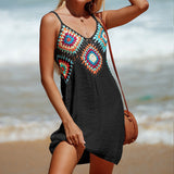 Coastal Crochet Cutout Bikini Cover-Up Dress