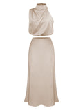 Cerulean Dreams High Neck Dress