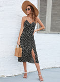 New Fashion Women Sexy Club Spaghetti Strap Sleevless Midi Print Dress