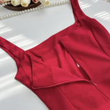 Beautiful Red Sleeveless Mid-Calf Dress