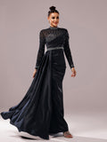 High Neck Black Trumpet Mermaid Beading Prom Dress