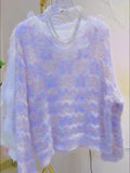Delicate Butterfly Ruffled Pastel Sweater