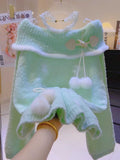 Fluffy Pom-Poms Mint Green Sweater