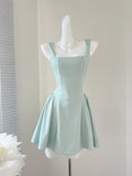 Mint Green Sleeveless Flared Dress