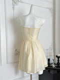 Romantic Off Shoulder Creamy Lace Top Dress