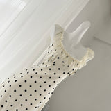 Romantic Lace Polka Dot Long Dress